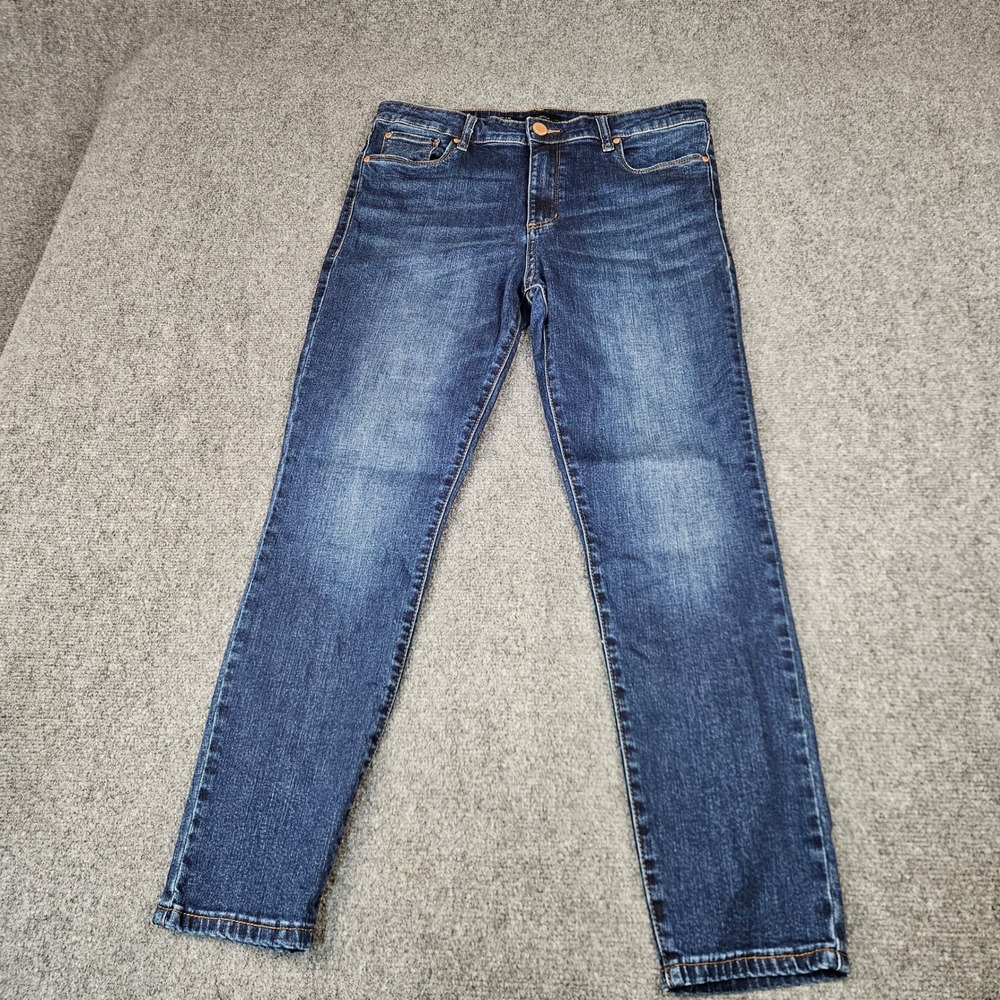 Seethrusoul Womens High Rise Ankle Skinny Jeans Dark Wash Denim Size 31 Stretch‎